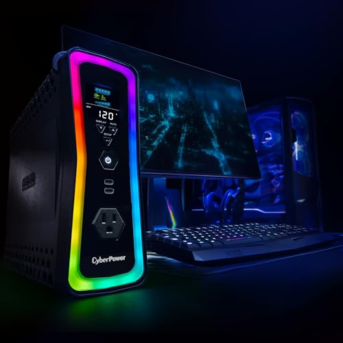 CyberPower GX150C2-E Gaming UPS Battery Backup and Surge Protector | 1500VA/1000W, RGB Lighting, 13 Outlets, USB‑C Charging, UL Certified