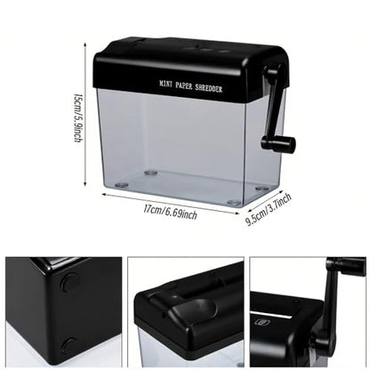 Manual Hand Shredder Mini Portable Shredder for A6 Sheets Hand Crank Paper Shredder for Office School Home Invoices Small Notes Letters Folded A4 Portrait