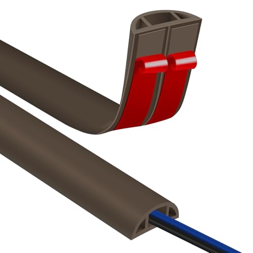 Floor Cord Covers for Wires 3.3FT Cable Hider Wire Cover Self Adhesive Cord Hider Floor for Offices, Homes, Workshops, Warehouses Cable Cavity 0.39" W x 0.27" H - color: Coffee Brown, size: 1.18" x 3.3'