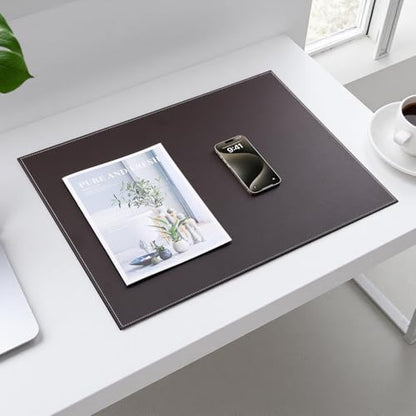 KINGFOM Desk Pad & Mat 24" x 18" Protector Large Mouse Pad PU Leather for Desktops and Laptops (Brown) - color: Brown-a111