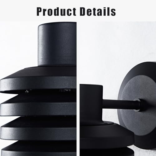 Industrial Matte Black Cylindrical Outdoor Wall Sconce with Louvered Design, Weatherproof Exterior Light Fixture, Farmhouse Lighting for Entrance, Courtyard, Porch, Patio, Garage