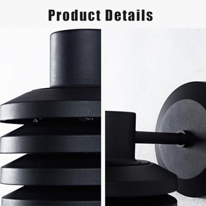 Industrial Matte Black Cylindrical Outdoor Wall Sconce with Louvered Design, Weatherproof Exterior Light Fixture, Farmhouse Lighting for Entrance, Courtyard, Porch, Patio, Garage