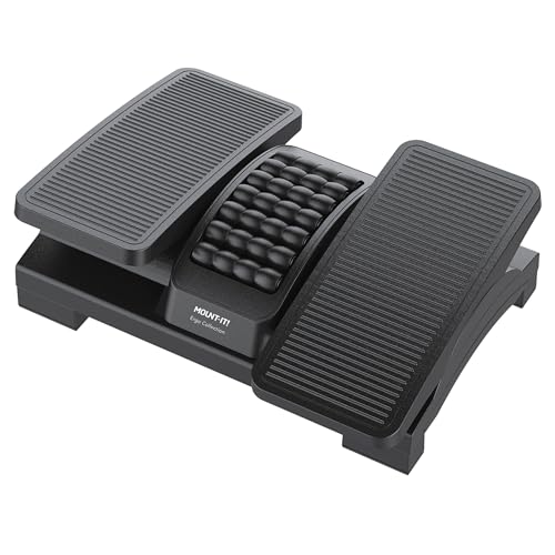 Mount-It! Foot Rest Under Desk, Dual Independent Pedals, Roller & Tilt