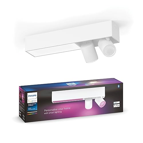 Philips Hue White and Color Ambiance Centris Smart LED Ceiling Light - Includes (1) Color Changing Light Fixture in White with 2 Individually Adjustable Spotlights - Works with Voice - style: 2 Spotlights