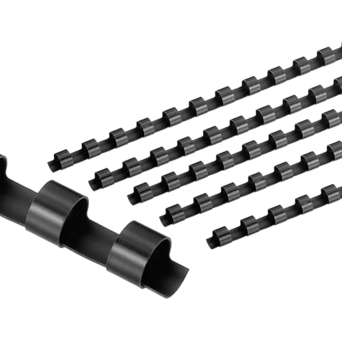 PATIKIL 8mm (5/16") Plastic Binding Combs, 50 Pcs 21 Rings Comb Binding Spines 40 Sheet Capacity Letter Size for Binding Paper Sheets, Black - color: Black, size: 8mm