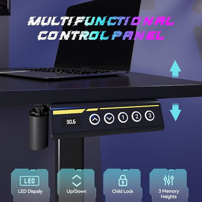 48 x 24 Inch Electric Standing Desk, 3 Memory Presets, Black - color: Black, size: 48*24