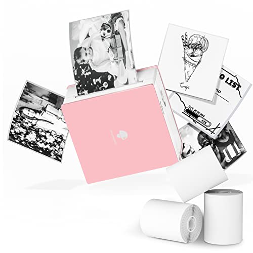 Phomemo Mini Sticker Printer, Inkless Thermal Sticker Printer Maker | Mini Printer Sticker Maker, Mini Impresora Portátil, Sticker Printer Machine, Pocket Label Printer for DIY/Study Notes, Gifts - color: Pink