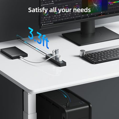 SAN Zang 7-Port USB 3.0 Hub: High-Speed 5Gbps USB Splitter & Extender with 3.3ft Cable, Multi-Port Data Hub for Laptop, PC, Mac, HDD, Flash Drive (Plug & Play, Wide Compatible) - size: 3.3FT