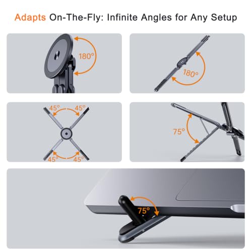 Pocket-Size Laptop Stand for Desk, Magnetic Phone Tablet Holder