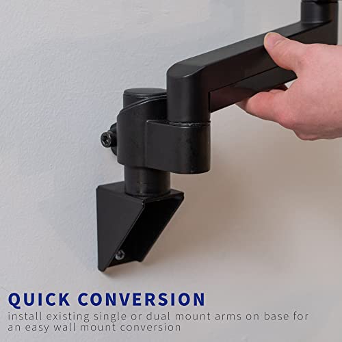 VIVO Wall Mount Conversion Pole Bracket, for Single or Dual Monitor Mount Arms, Standard 1-3/8 inch Diameter, Universal Compatibility, Weight Capacity 44 lbs, Black, MOUNT-WCB01