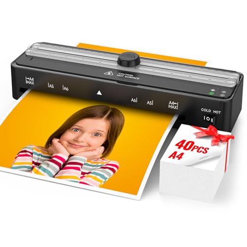 9 Inch Thermal Laminator,with 40 Pack Letter Size Pouches,2 Roller System