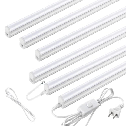 Pak 4FT LED Shop Lights, 2300LM 6500K Cool White, 20W Energy-Saving Super Bright Linkable T5 Ceiling and Under Cabinet Lighting Fixture for Garage, Workshop, Basement, Warehouse, FCC Certified, 6 Pack - size: 4FT 6500K-6 Pack