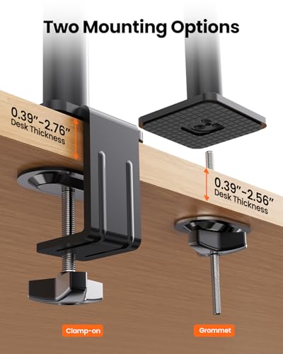 ErGear Dual Monitor Stand, Stacked Monitor Mount for 13-33″ Screens, Up to 19.8 lbs/Arm, Enhanced Stability with Integrated C-Clamp, Upgraded Cable Management, VESA 75x75/100x100mm, Home Office Gaming - size: 13"-33", style: Dual Arms