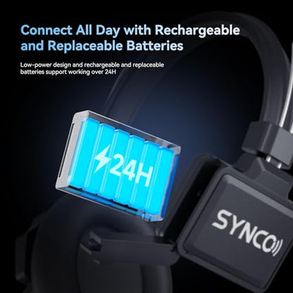 SYNCO XTalk Pro5 XPro X5 2.4GHz Wireless Headset Communication System,5Pcs | Random Master Device 500m Operating Range Real-time Monitoring AI Noise Reduction Headset for Movie Shoot Live Show - size: 5 PCS