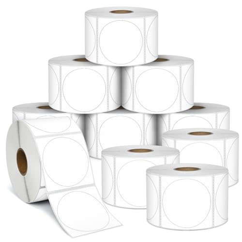 LLIKED 2 Inch Circle Thermal Labels, 7500 Direct Thermal Sticker Labels - size: 10 Rolls