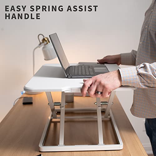 VIVO White 26 in Single Top Standing Desk Converter, DESK-V001JW - color: White, size: 26"