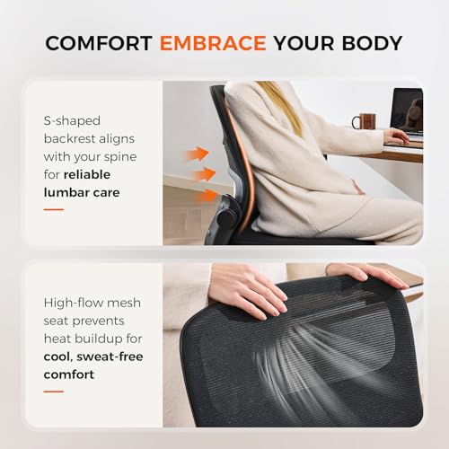 Armless Drafting Chair, Tall Office Chair for Standing Desks | A foot ring steadies legs through crafting and studio projects; breathable lumbar mesh and silent casters fit compact spaces. - color: Black-drafting