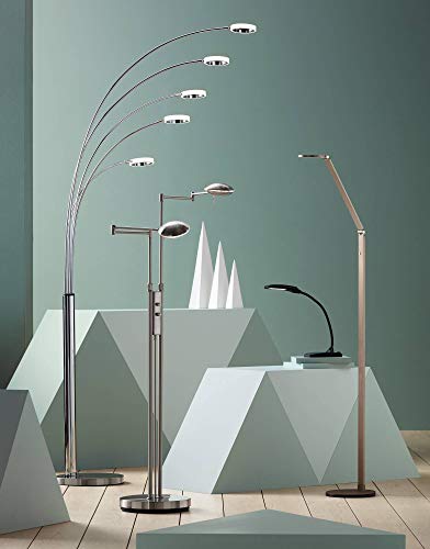 Magnum Adjustable Height French Bronze Task LED 61" Tall Floor Lamp | Modern Minimalist Style Bright Lighting Dimmer Switch for Living Room Reading House Bedroom Home Office