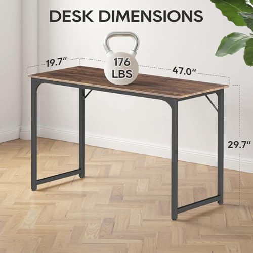BestOffice Computer Desk,Home Office Desk, Modern Simple Style for Home Office Study Writing (Brown, 47 Inch) - color: Brown, size: 47 Inch