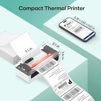 iDPRT Thermal Label Printer, Bluetooth 4x6 Shipping Label Printer, White - color: White-Mini