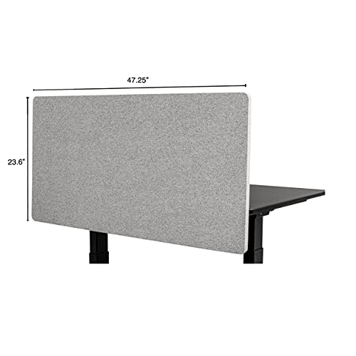 Stand Up Desk Store ReFocus Clamp-on Acoustic Desk Divider Privacy Panel that Reduces Noise and Visual Distractions (Cool Gray, 47.25" X 23.6") - color: Cool Gray, size: 48" X 24"
