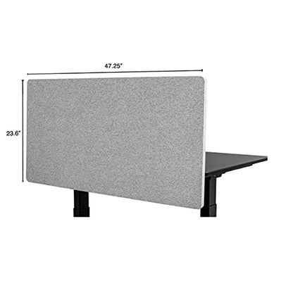 Stand Up Desk Store ReFocus Clamp-on Acoustic Desk Divider Privacy Panel that Reduces Noise and Visual Distractions (Cool Gray, 47.25" X 23.6") - color: Cool Gray, size: 48" X 24"