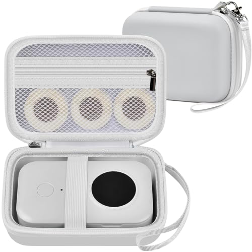 PAIYULE Hard EVA Case for Phomemo D30/D35 for Nelko P21 Label Maker - color: White