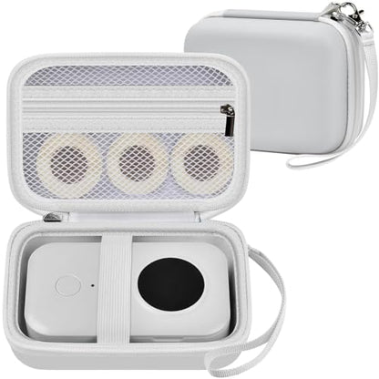 PAIYULE Hard EVA Case for Phomemo D30/D35 for Nelko P21 Label Maker - color: White