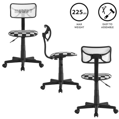 Urban Lifestyle Swivel Desk Chair, Howdy, Stylish and Compact Office Chair with Mesh Back, Swivel Function, Adjustable Height, and Cushioned Seat - color: Howdy