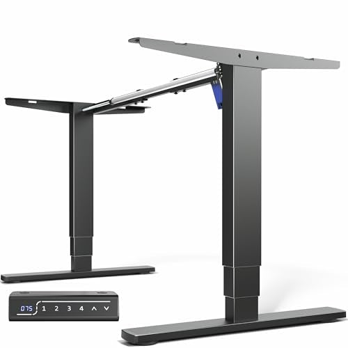 VIVO Electric Stand Up Desk Frame Workstation with Memory Touch Pad, Single Motor Ergonomic Standing Height Adjustable Base, Black, DESK-V102E - color: Black, size: Single Motor