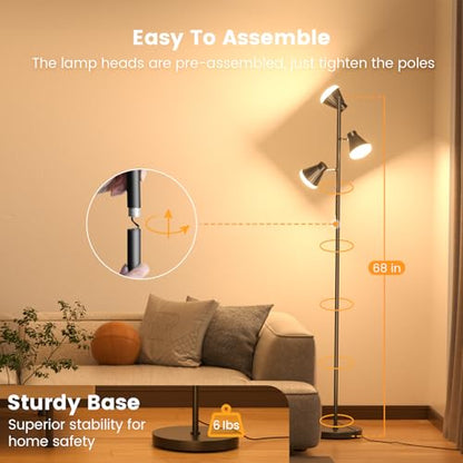 SIBRILLE 36W LED Tree Floor Lamp with Remote for Living Room Bedroom - color: RGB (Red, Green, Blue)