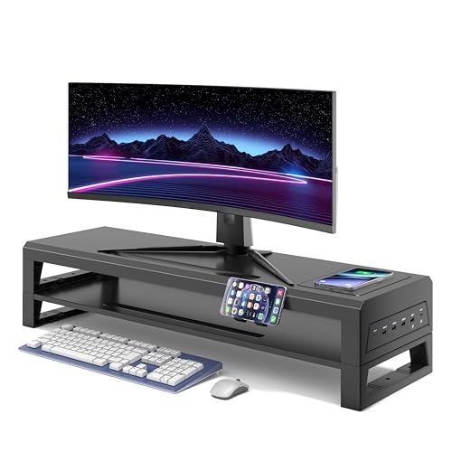 Computer monitor stand (Wireless Charging, Two-layer 700mm) - color: Wireless Charging, size: Two-layer 700mm