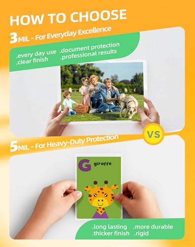 100 Pack Thermal Laminating Pouches 4.3x6.4Inches 3mil Laminating Sheets for Photo Card Documents, Clear Rounded Corner, Crystal Clear, Dry-Erase Friendly, Compatible with Laminators - size: 4.3x6.4"_3mil