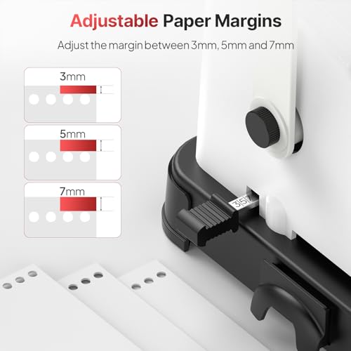 Spiral Coil Binding Machine with Electric Coil Inserter, Home School | Office Notebook Homework, 20 Sheets Punch, A4/A5/Letter Size, Adjustable Paper Margin, 46 Hole Adjustable Disengageable Pins - color: White