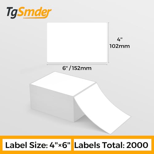 2000 4" x 6" Fanfold Thermal Shipping Labels for Zebra Printers - size: 4" x 6" - 4 Stacks ( 2000 labels ）