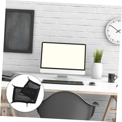 Tofficu 1set Under Desk Organizer Mesh Bag Storage Net for Cables and Chargers Easy Installation No Tools Needed Breathable and Design for Tidy Workspace