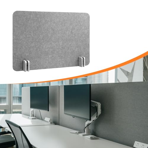 Acoustic Desk Divider Privacy Panel Freestanding Felt Table Divider Desk Partition for Student Study Reception Area Office, Light Gray 40x50 cm