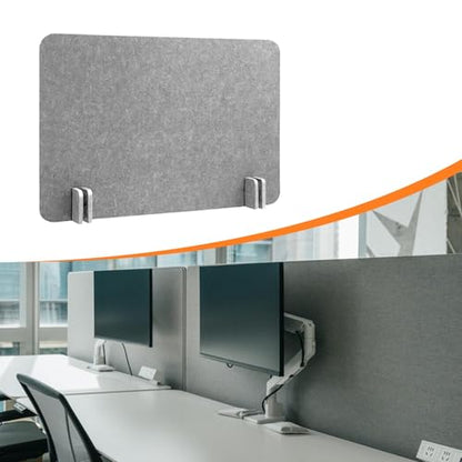 Acoustic Desk Divider Privacy Panel Freestanding Felt Table Divider Desk Partition for Student Study Reception Area Office, Light Gray 40x50 cm