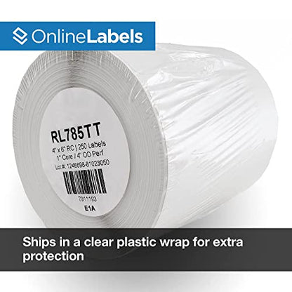 OnlineLabels 4" x 6" Thermal Transfer Labels - 1" Core - 4 Roll - size: 4 Rolls