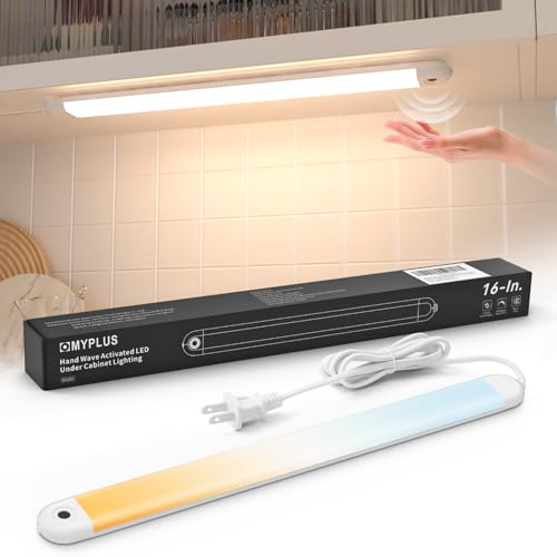 MYPLUS 16" Hand Wave Under Cabinet Lights with 5 Color Temperature - size: 16"-1 Pack