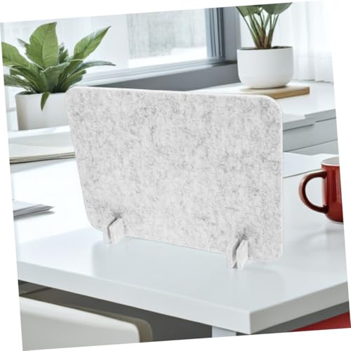Desk Privacy Panel Felt Divider 40x30cm Silver Gray, Office Desktop Partition Board for Student and Employee Workstations, Acoustic Privacy Screen for Classroom and Office Use