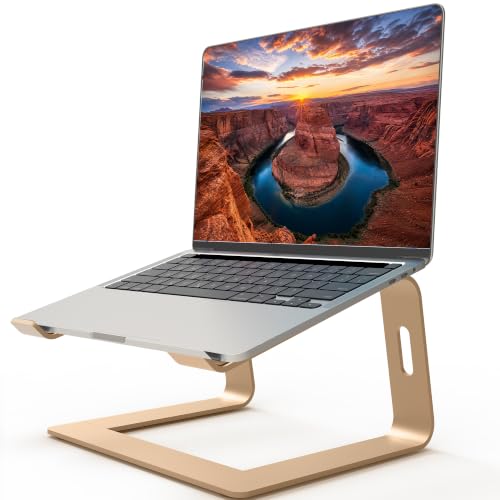 Orionstar Ergonomic Laptop Stand, Aluminum Riser, 10-15.6", Gold - color: E-Gold