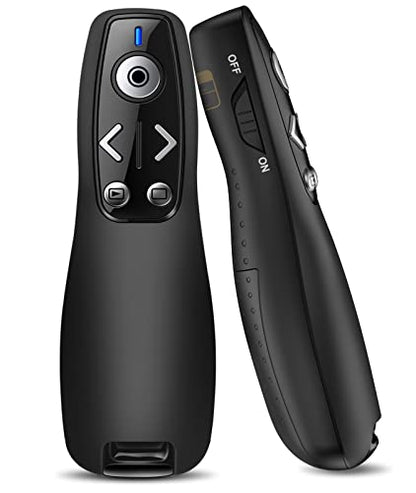 Wireless Presenter Clicker with Digital Pointer for TV/LED/LCD, Spotlight, Magnifier, Annotation, Software Preloaded on 4GB USB Drive, Page Up/Down & Volume Control, Compatible with Windows/Mac - color: Black+Digital