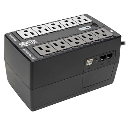 Eaton Tripp Lite Series INTERNET550U Small UPS Battery Backup & Surge Protector, 550VA / 300W, 10 Outlets, Computer Uninterruptible Power Supply Units for PC, 3-Year Warranty & $100,000 Insurance - style: 550VA