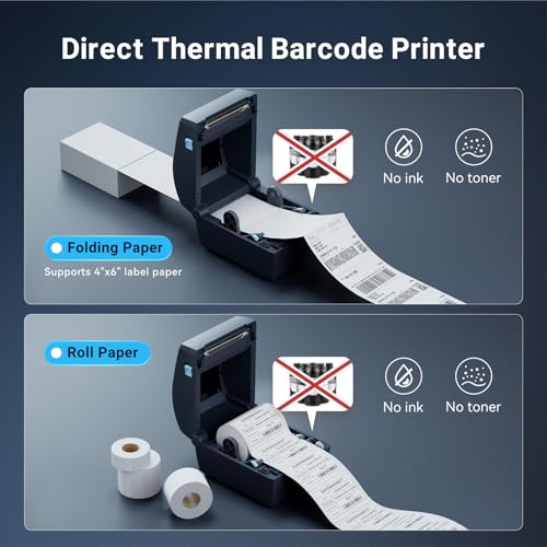 iDPRT Thermal Shipping Label Printer USB, 4x6 Label Commercial Grade, 6IPS | Compatible with USPS, UPS, FedEx, Amazon, Desktop Label Printer - 203 DPI, for Small Business Large Warehouses & Logistics