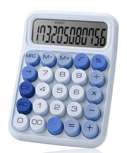 Mr. Pen- Mechanical Switch Calculator, 12 Digit Large LCD Display | Sky Blue with Big Buttons, Mechanical Switch Calculator for Home, School, Office - color: Twilight
