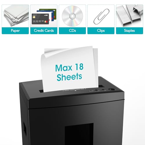 WOLVERINE SD9113 P4 Cross Cut Paper Shredder, Quiet,18 Sheet, 60 Min, Black - color: Black