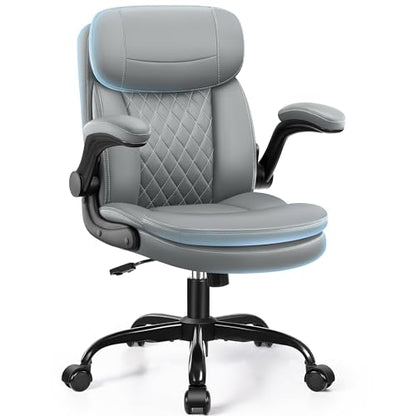 Office Desk Chair, Ergonomic Computer Chair with Unique Dual-Layer Support - color: Grey