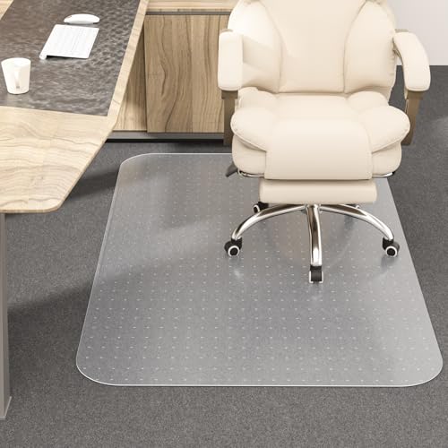Office Chair Mat for Carpet, 30" X 48" Clear PVC Desk Chair Mat | Desk Chair Mat for Carpet Floors, Clear and Thick Carpet Chair Mats with Non-Slip Studded for Home and Office Low Pile Carpet - size: 30" X 48"