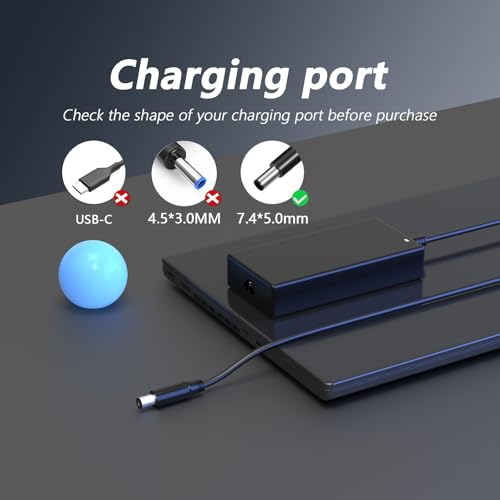 180W 7.4mm Laptop Charger Compatible with Dell Dock